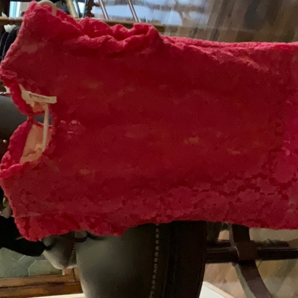 Brand new pink lace lined cap sleeved Bibi top.
